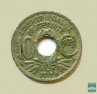 Монета 10 сантимов